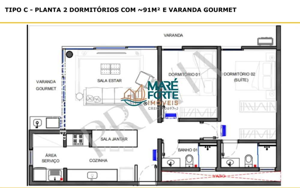 Apartamento, 2 quartos, 91 m² - Foto 6