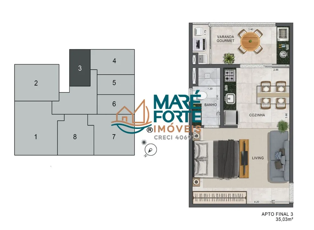 Apartamento, 1 quarto, 50 m² - Foto 8