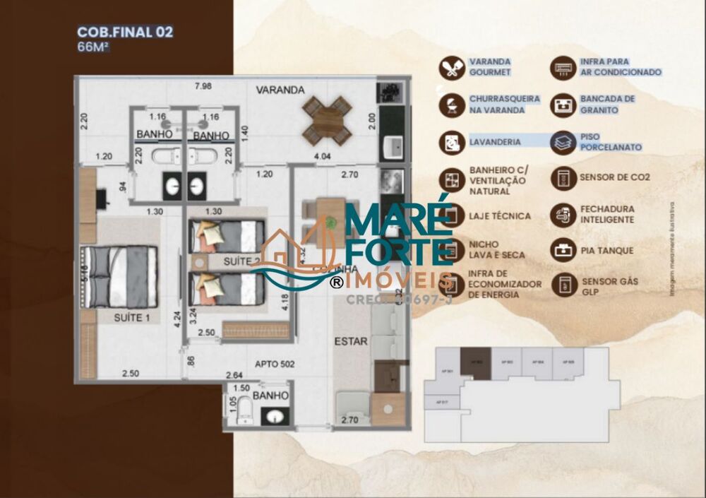 Apartamento, 2 quartos, 66 m² - Foto 3