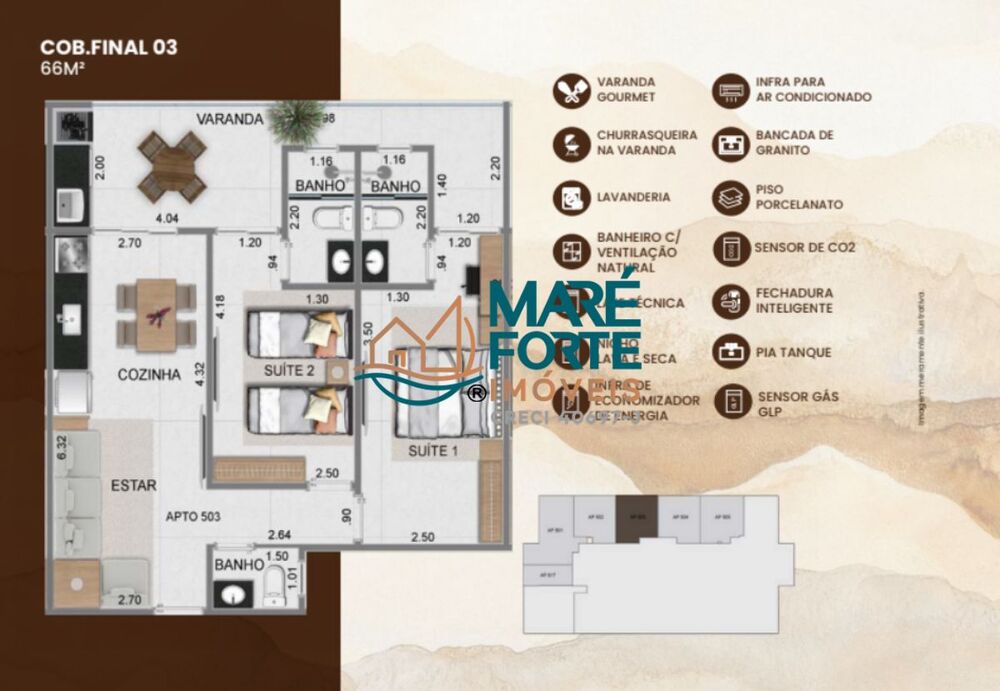 Apartamento, 2 quartos, 66 m² - Foto 2