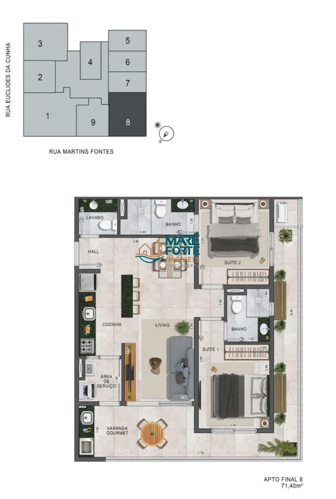 Apartamento, 2 quartos, 70 m² - Foto 1