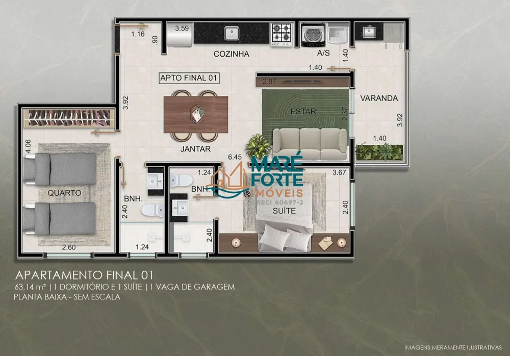 Apartamento, 1 quarto, 44 m² - Foto 8
