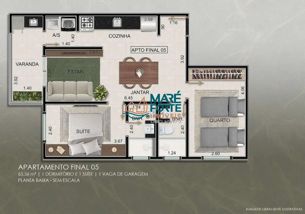 Apartamento, 1 quarto, 44 m² - Foto 12