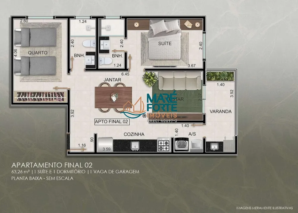 Apartamento, 1 quarto, 44 m² - Foto 9