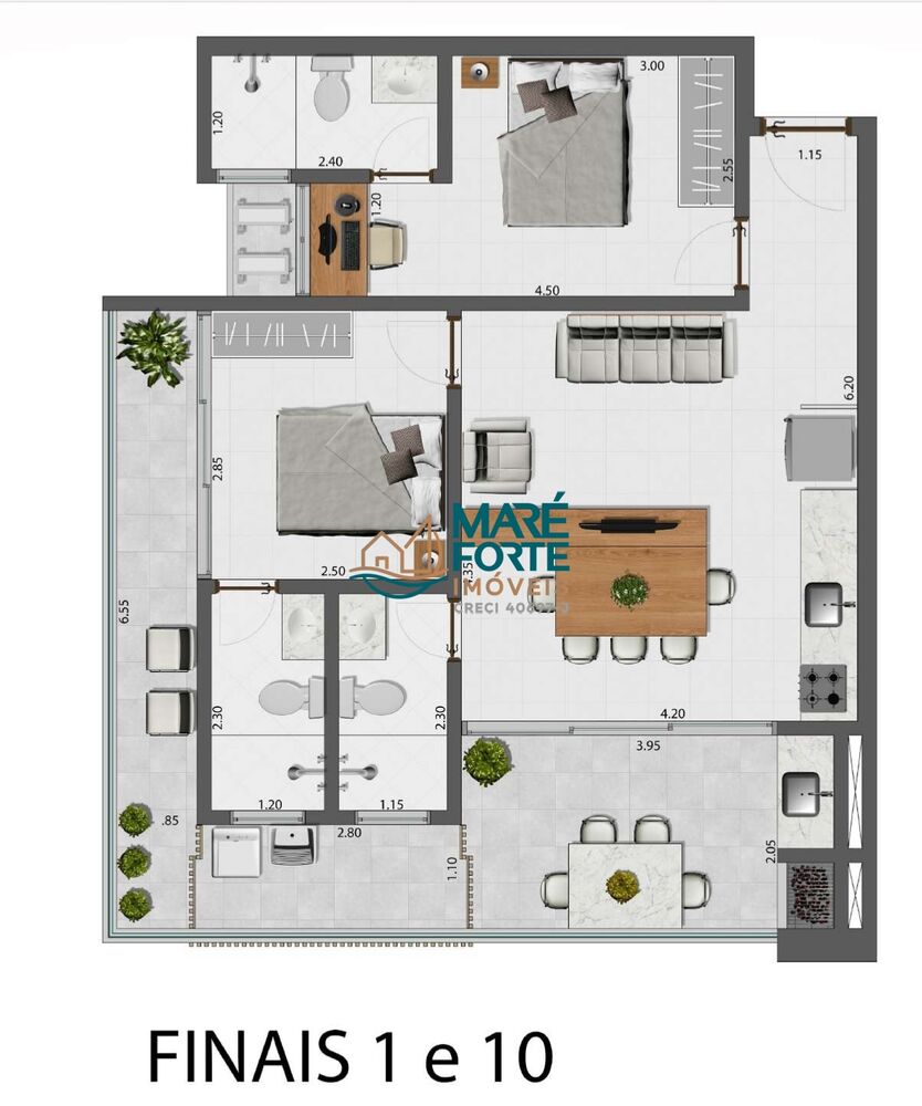 Apartamento à venda com 2 quartos, 60m² - Foto 3