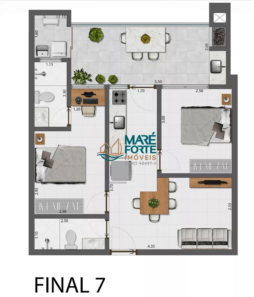Apartamento, 2 quartos, 60 m² - Foto 5