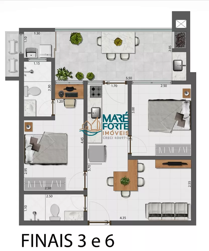 Apartamento, 2 quartos, 60 m² - Foto 1