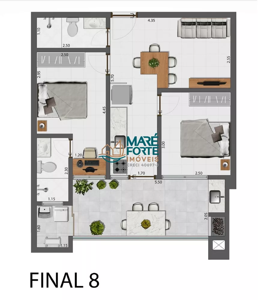 Apartamento, 2 quartos, 60 m² - Foto 4