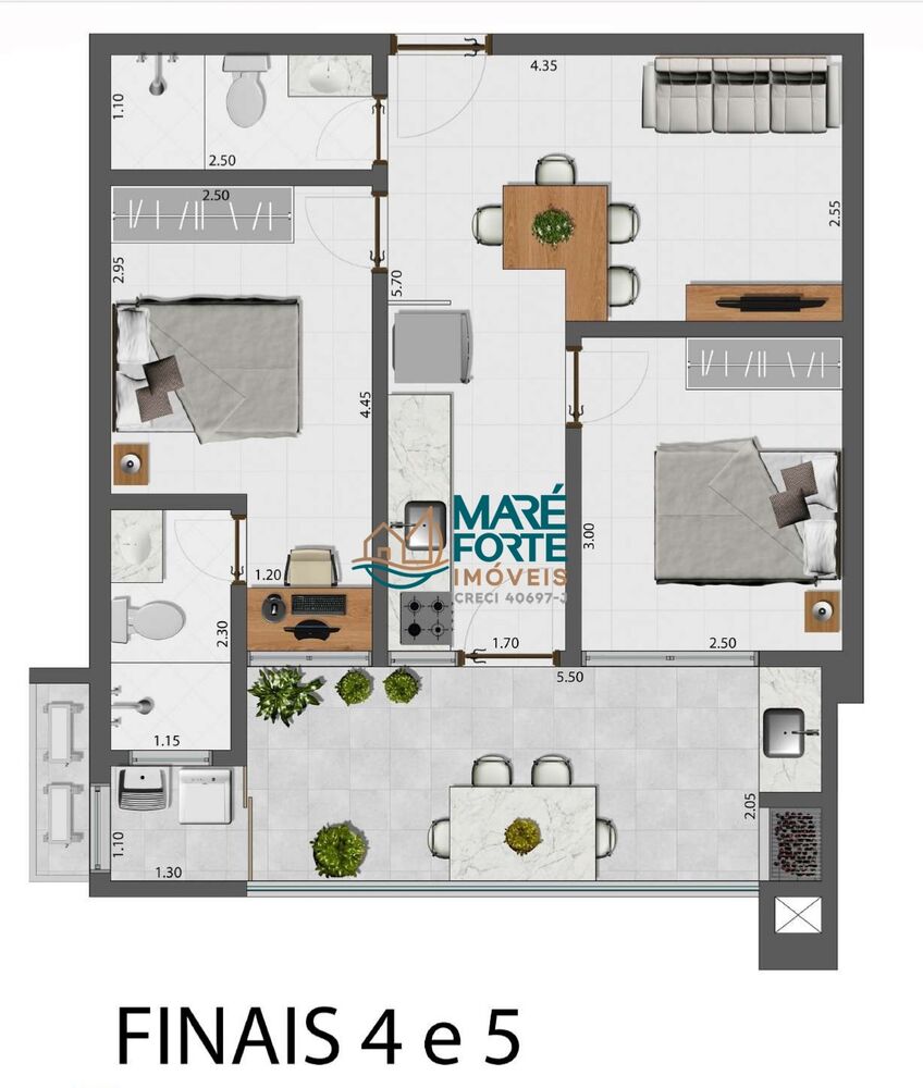 Apartamento à venda com 2 quartos, 60m² - Foto 4