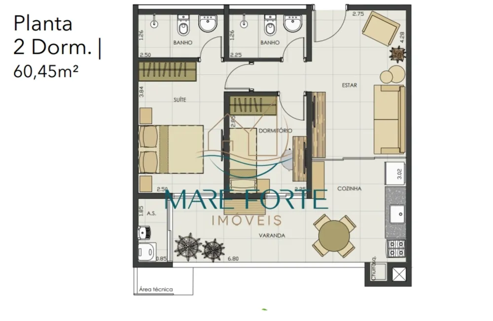 Apartamento, 2 quartos, 60 m² - Foto 4