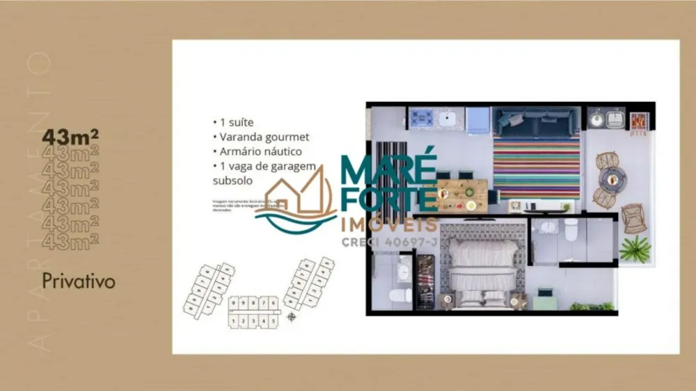 Apartamento, 1 quarto, 43 m² - Foto 1