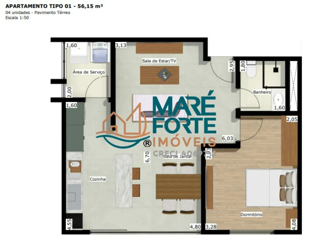 Apartamento, 1 quarto, 56 m² - Foto 2