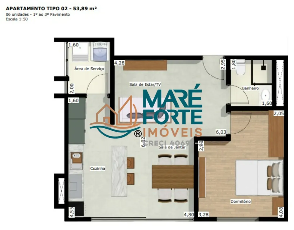 Apartamento, 1 quarto, 56 m² - Foto 3