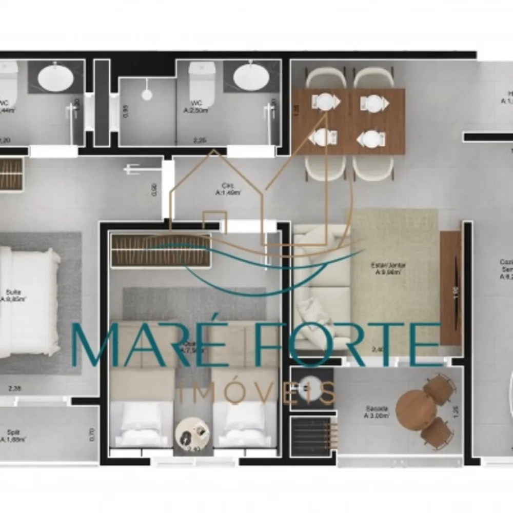 Apartamento, 2 quartos, 61 m² - Foto 8