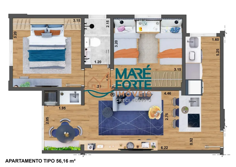 Apartamento, 2 quartos, 56 m² - Foto 10