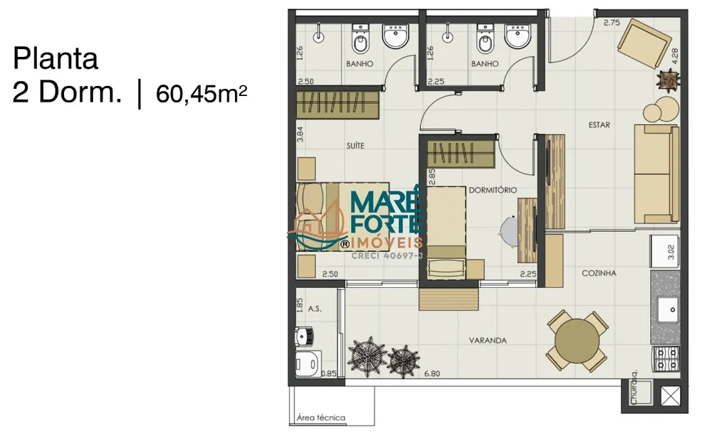 Apartamento, 2 quartos, 60 m² - Foto 4