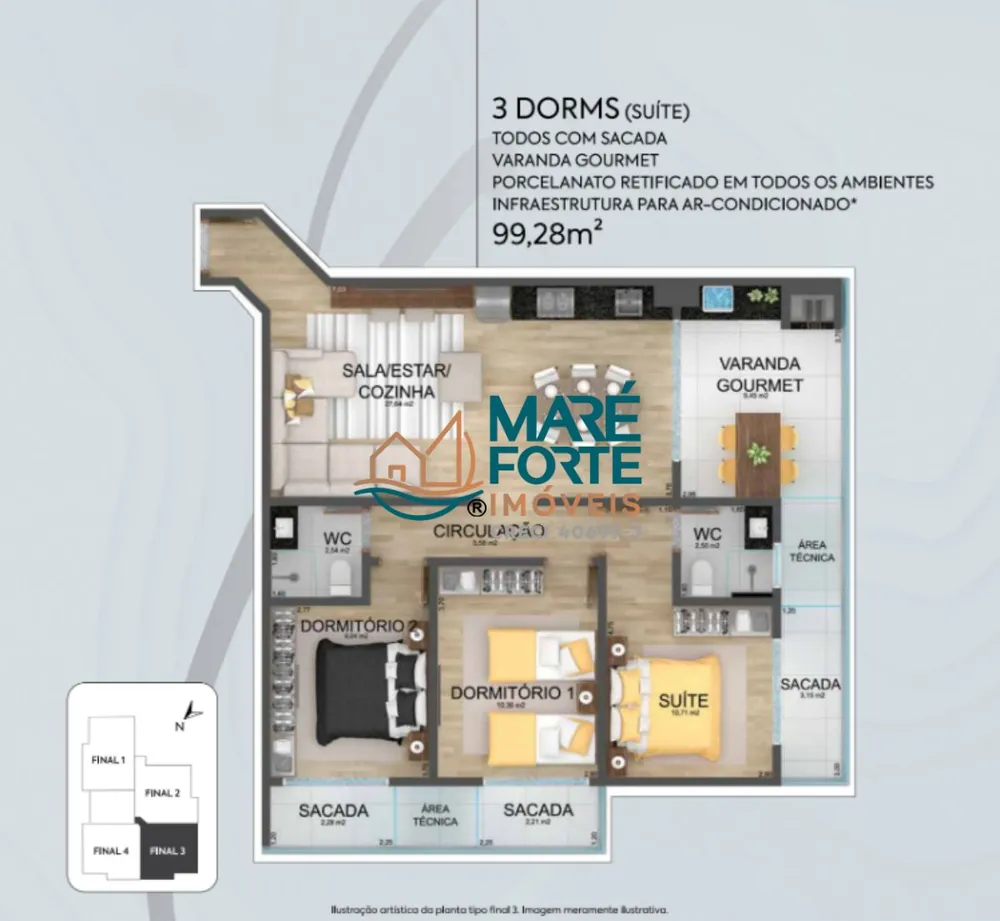 Apartamento, 3 quartos, 97 m² - Foto 3