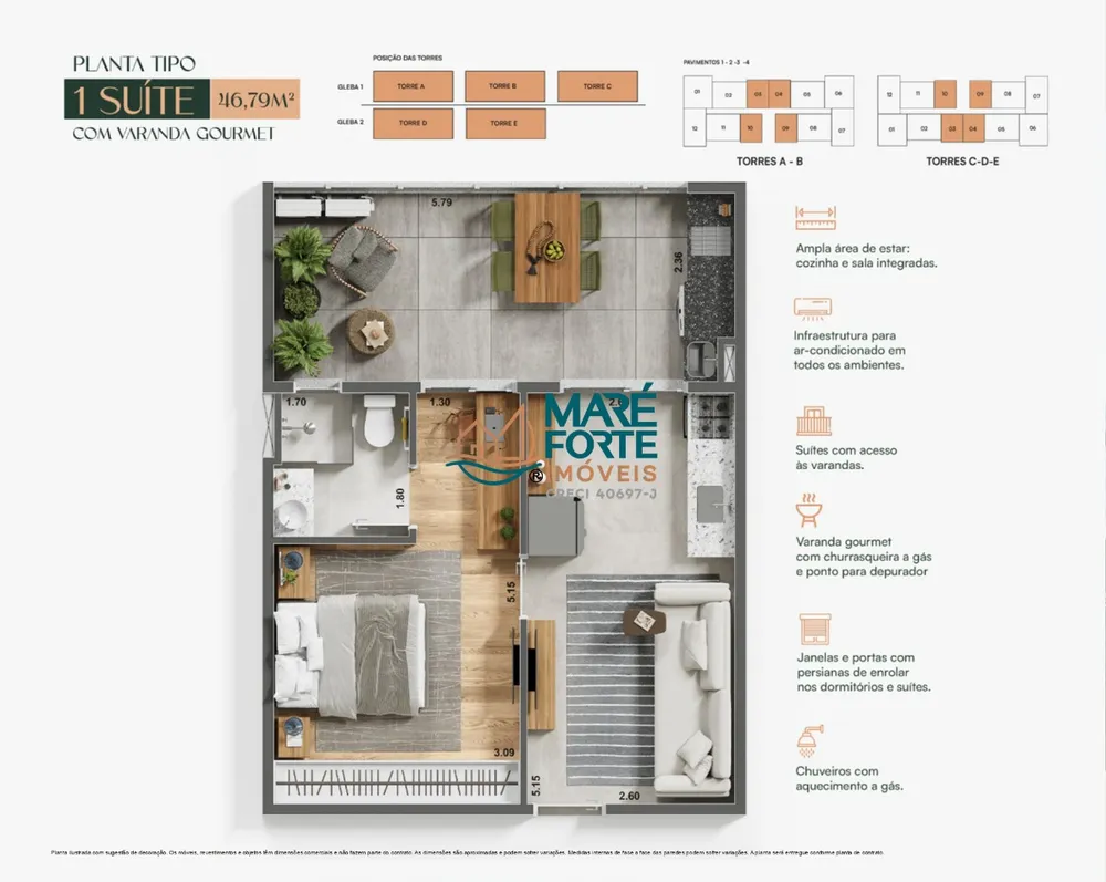 Apartamento, 1 quarto, 45 m² - Foto 6
