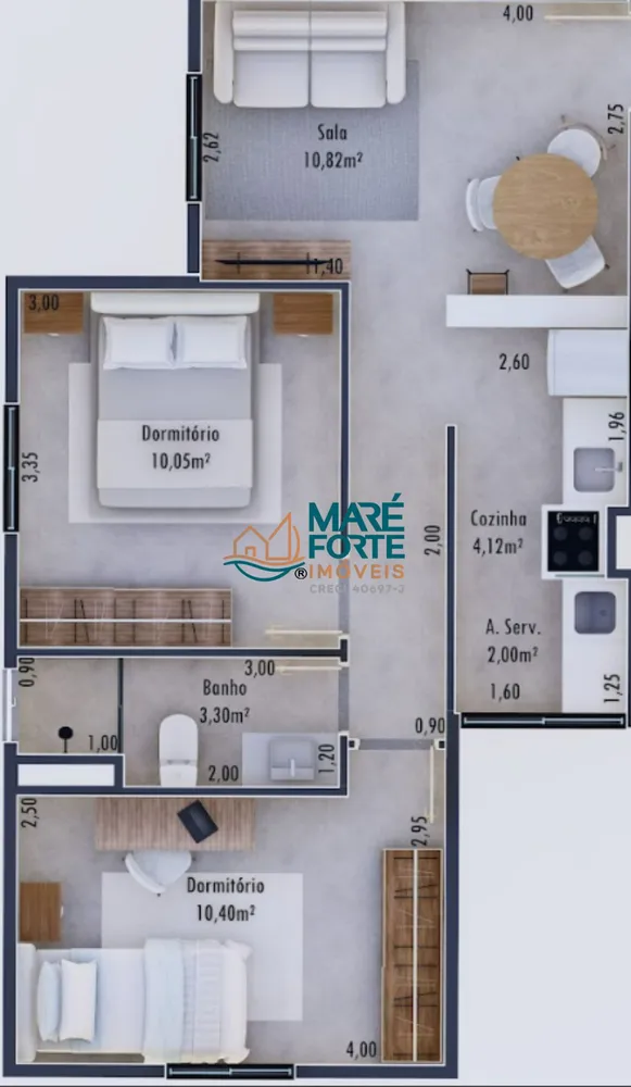 Apartamento, 2 quartos, 50 m² - Foto 2