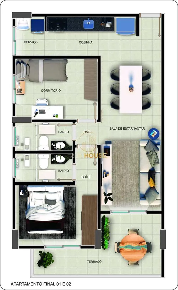 Apartamento, 2 quartos, 60 m² - Foto 2