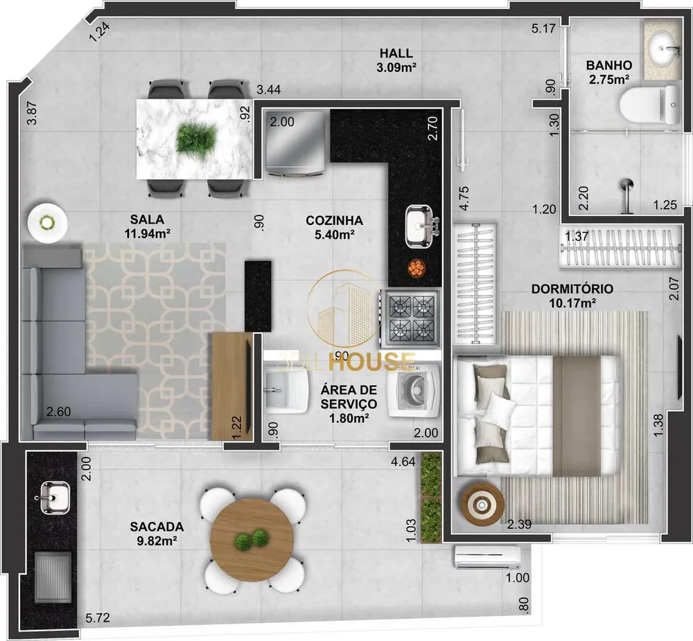 Apartamento, 1 quarto, 49 m² - Foto 4