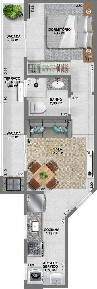 Apartamento, 1 quarto, 63 m² - Foto 9