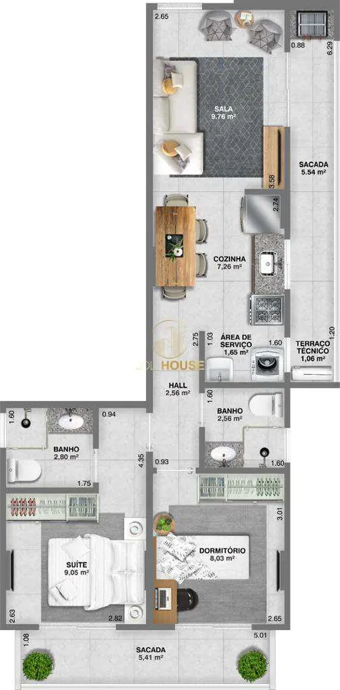 Apartamento, 1 quarto, 63 m² - Foto 1