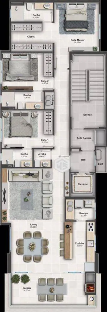 Apartamento, 3 quartos, 141 m² - Foto 4