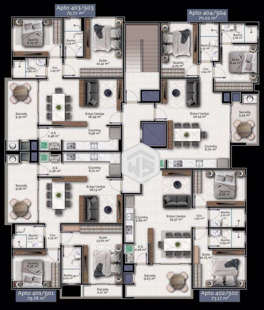 Apartamento, 2 quartos, 79 m² - Foto 3