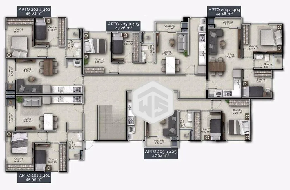 Apartamento, 2 quartos, 45 m² - Foto 12