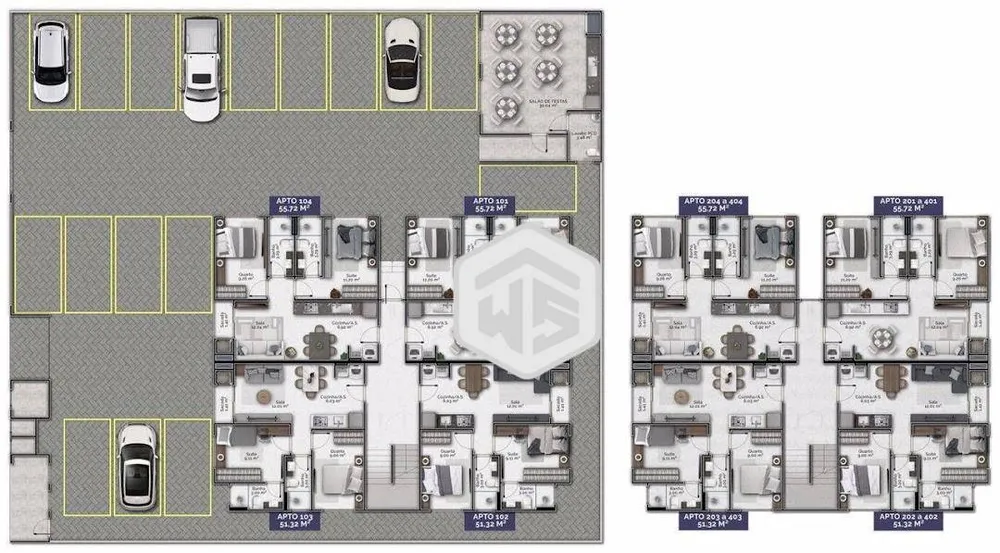 Apartamento, 2 quartos, 55 m² - Foto 3