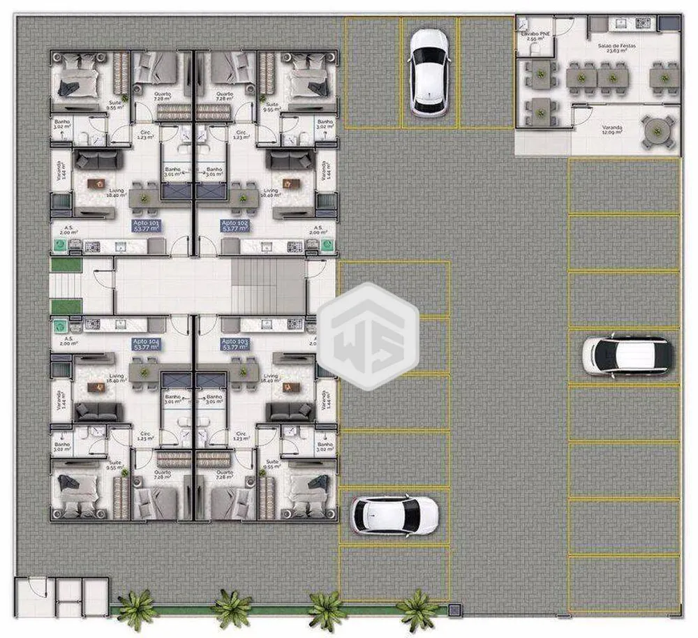 Apartamento, 2 quartos, 54 m² - Foto 2