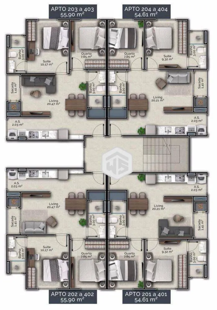Apartamento, 2 quartos, 54 m² - Foto 6
