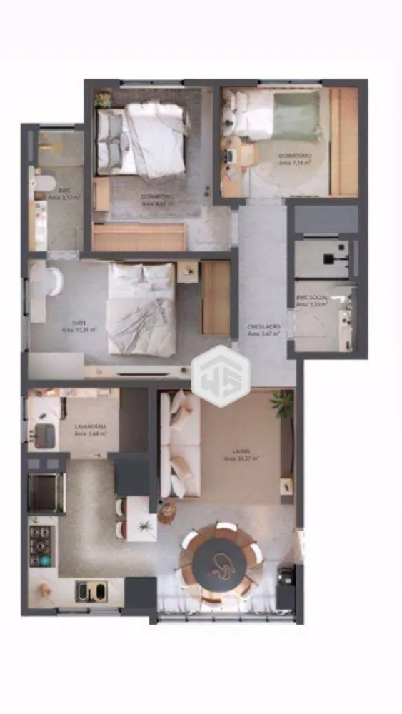 Apartamento, 3 quartos, 75 m² - Foto 2