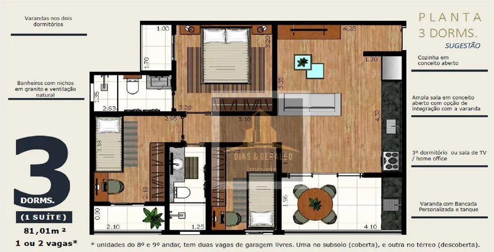 Apartamento, 2 quartos, 81 m² - Foto 2