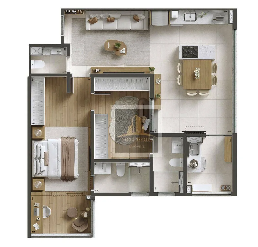 Apartamento, 2 quartos, 71 m² - Foto 3
