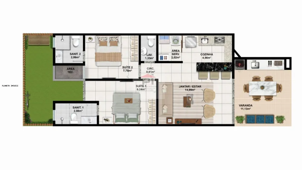 Casa de Condomínio, 2 quartos - Foto 6