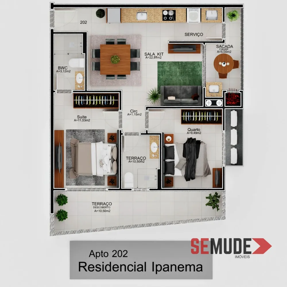 Apartamento, 2 quartos, 77 m² - Foto 1