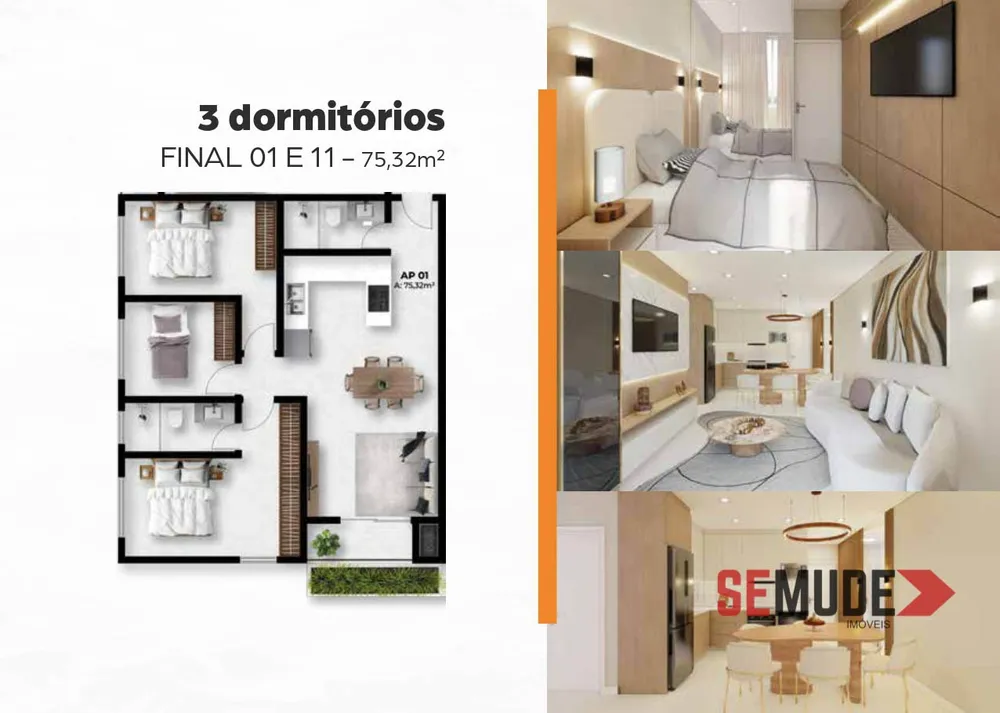 Apartamento, 3 quartos, 75 m² - Foto 1