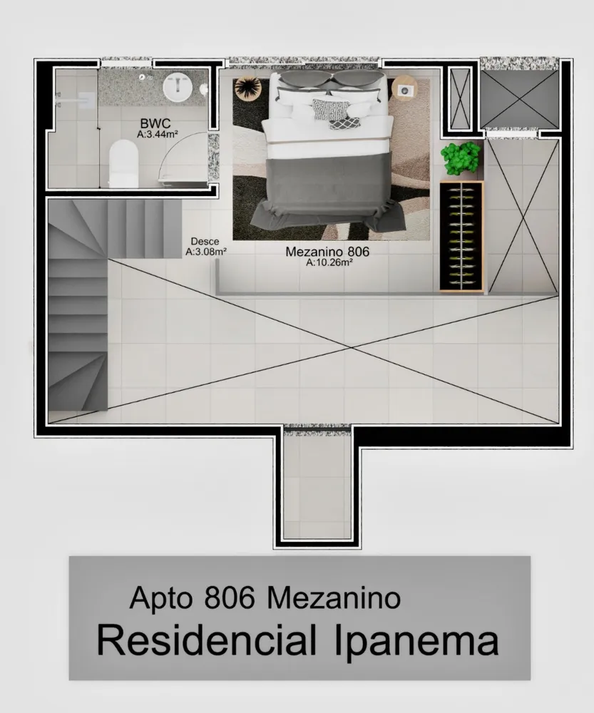 Apartamento, 1 quarto, 56 m² - Foto 2