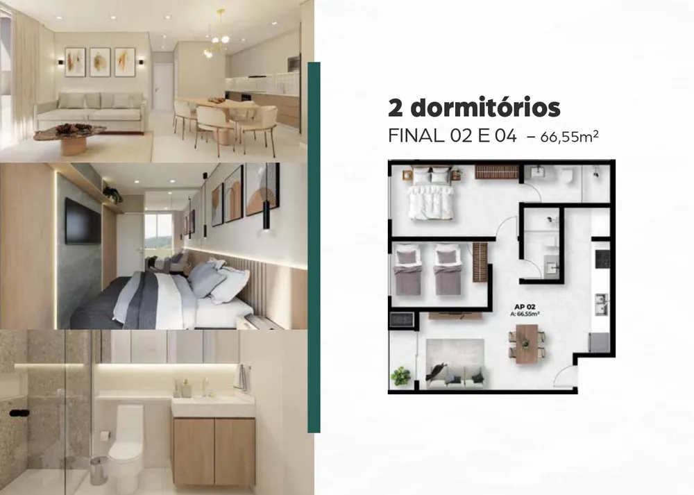 Apartamento, 2 quartos, 66 m² - Foto 1