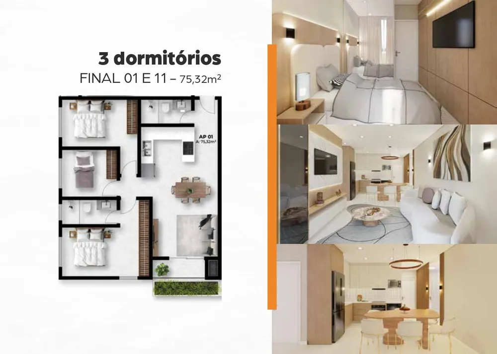 Apartamento, 3 quartos, 75 m² - Foto 1