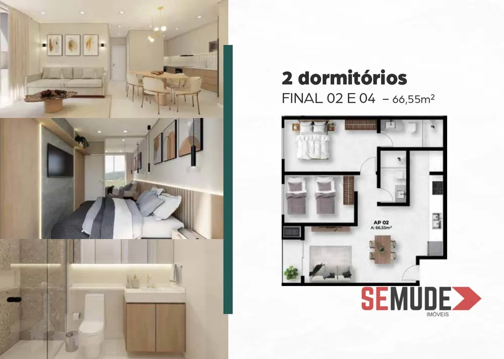 Apartamento, 2 quartos, 66 m² - Foto 1