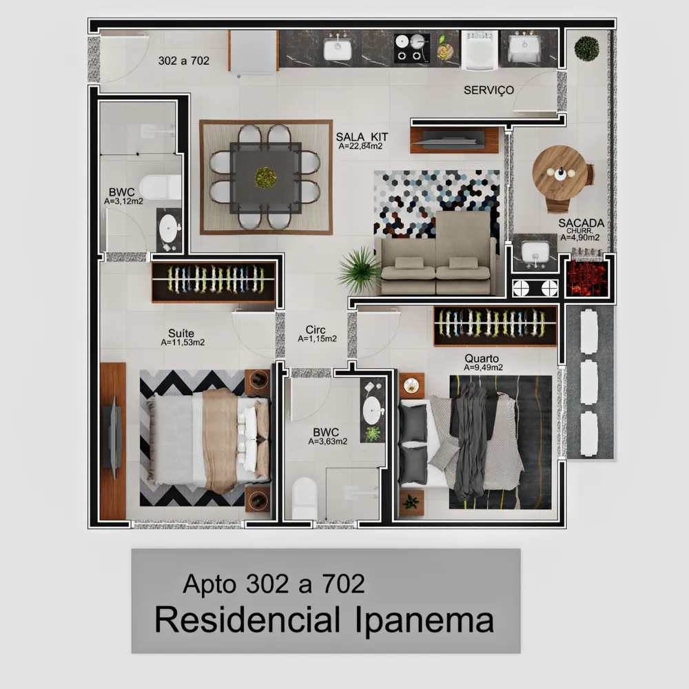 Apartamento, 2 quartos, 65 m² - Foto 1