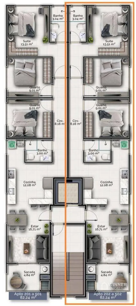 Apartamento, 3 quartos, 82 m² - Foto 10