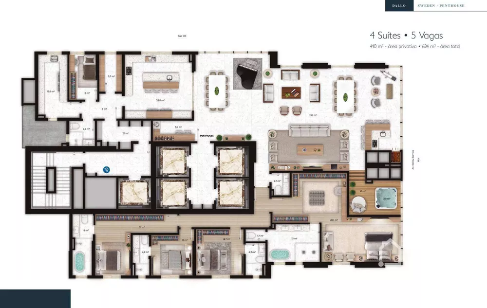 Apartamento à venda com 4 quartos, 201m² - Foto 7