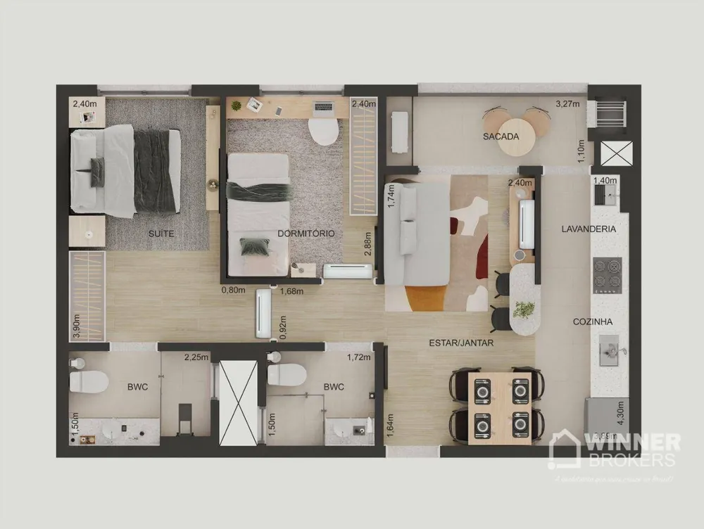 Apartamento, 2 quartos, 53 m² - Foto 9