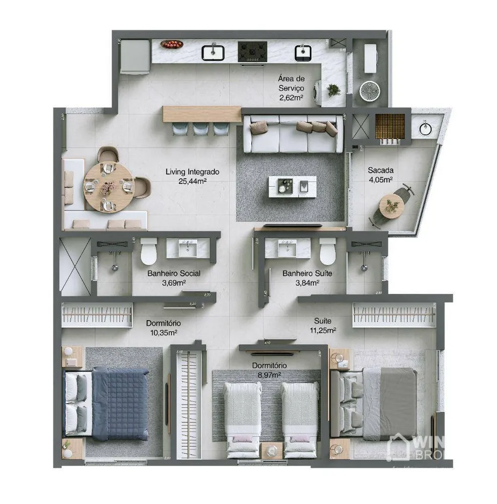 Apartamento, 3 quartos, 101 m² - Foto 4