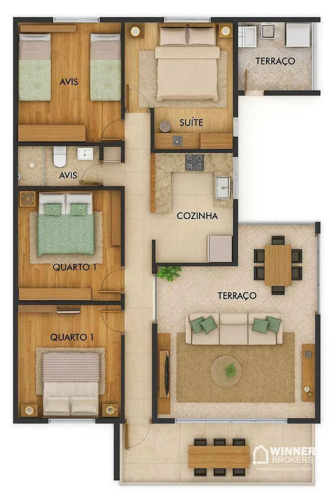 Casa, 3 quartos, 72 m² - Foto 2