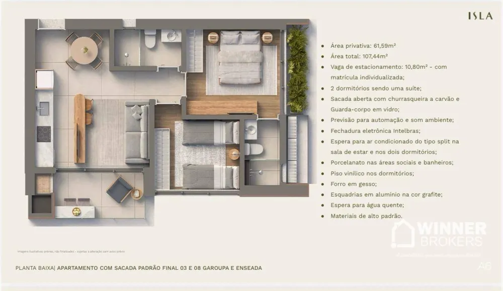 Apartamento, 2 quartos, 62 m² - Foto 6